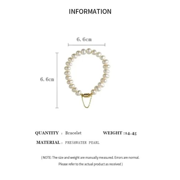 Zara Gold Irregular Baroque Keshi Pearls White Freshwater Pearl Chain Bracelet - Picture 8 of 16